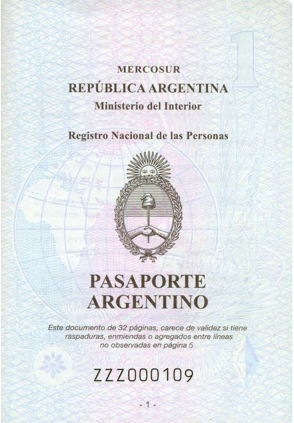 Bìa hộ chiếu Argentina